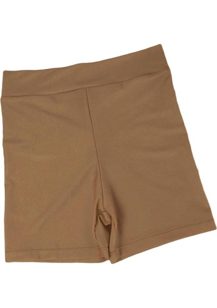 Kadınlar Flex Şort Yoga Spandex Biker Şort Mayo L Haki (Yurt Dışından)