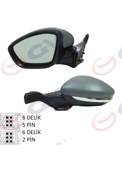 Dış Dikiz Aynası Elektrikli Sol P208 13 Isıtmalı Sinyalli Astarlı VM-509EHPL Gva 1043286