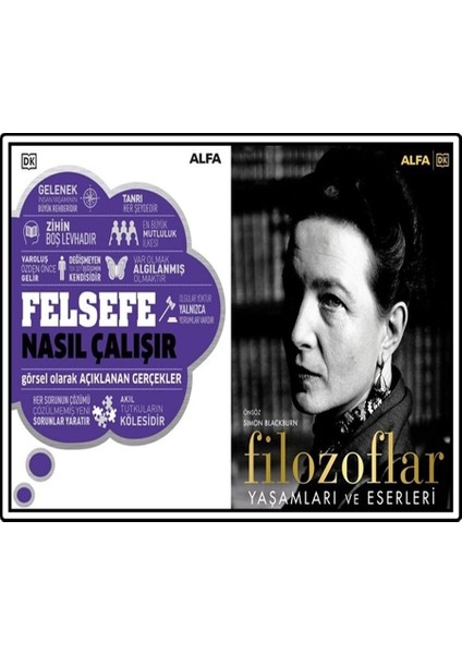 Felsefe Görsel Rehber (2 Kitap - Ciltli) Filozoflar: Yaşamları ve Eserleri - Felsefe Nasıl Çalışır (Ciltli)