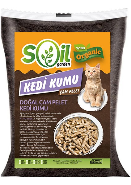 Organik Çam Pelet 30 Lt Kedi Kumu