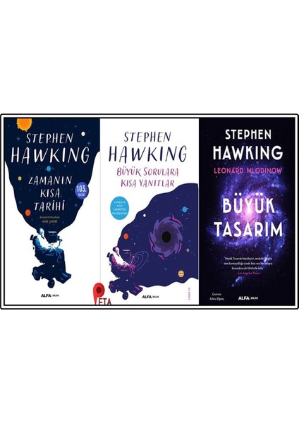 Stephen Hawking Seti (3 Kitap) Zamanın Kısa Tarihi - Büyük Sorulara Kısa Yanıtlar - Büyük Tasarım