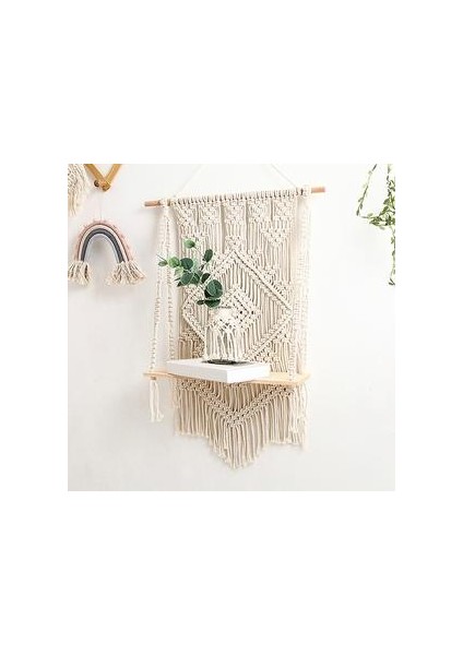 65 * 50 cm Duvar Asılı Bitki Raf Goblen Makrome Duvar Sanatı Dekoratif Gobiyeller (Yurt Dışından)