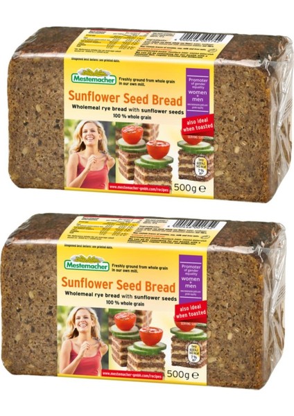 Ayçekirdekli Çavdarlı Tam Tahıl Ekmeği 500G 2 Adet Sunflower Seed Bread