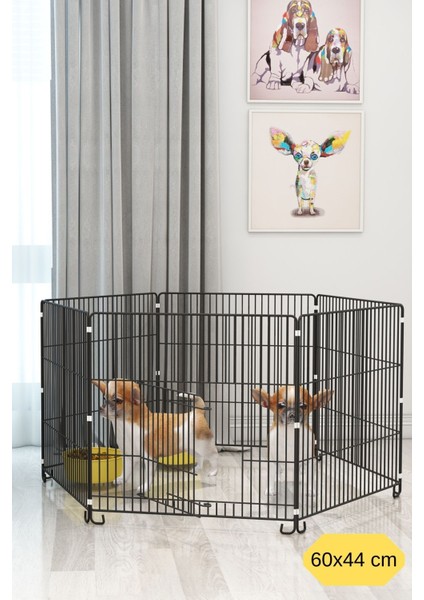 Katlanır Metal Köpek Oyun Alanı , Evcil Hayvan Oyun Alanı , Köpek Çiti , Tavşan Çiti 60X44 cm