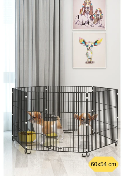 Katlanır Metal Köpek Oyun Alanı , Evcil Hayvan Oyun Alanı , Köpek Çiti , Tavşan Çiti 60X54 cm