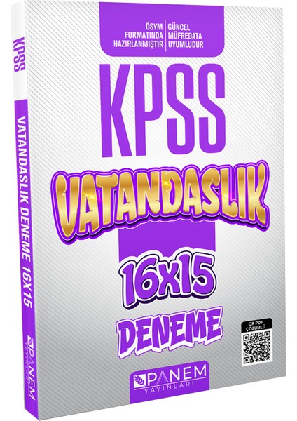 Panem Yayınları KPSS Genel Kültür Çözümlü Vatandaslık 16X15 Deneme