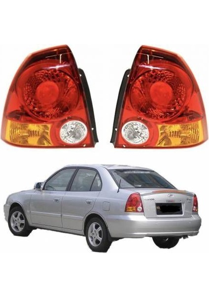 Hyundai Accent Admıra Sag + Sol Arka Stop Lambası Takım 2003-2004-2005 92402-25510 92401-25510