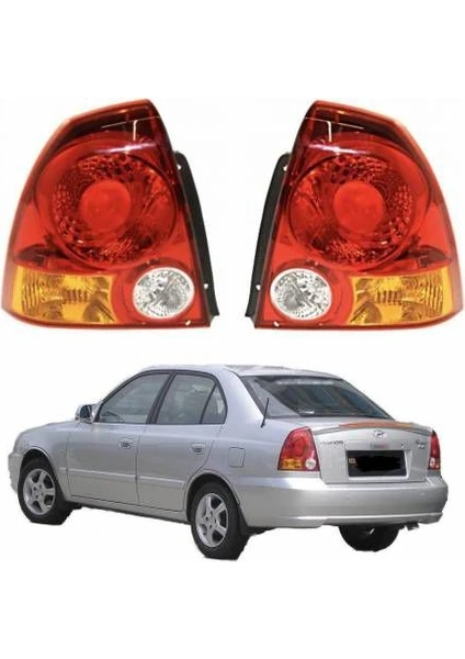 Sabay Otomotiv Hyundai Accent Admıra Sag + Sol Arka Stop Lambası Takım 2003-2004-2005 92402-25510 92401-25510