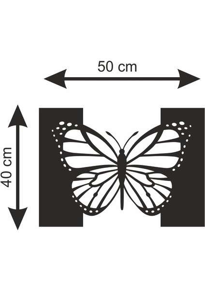 Kelebek Ahşap Dekor 40X50 cm