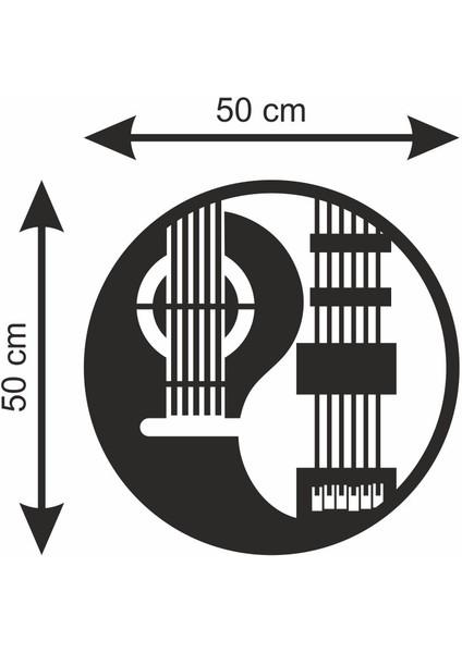 Gitar Ahşap Dekor 35X35 cm