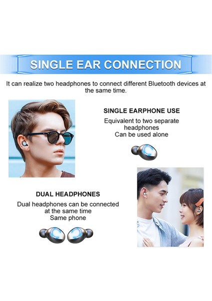 Bluetooth 5.0 Tws Kulakiçi Kulaklıklar Mıc Ipx7 9d Bas Beyaz ile LED Güç Ekranı (Yurt Dışından) fiyatları