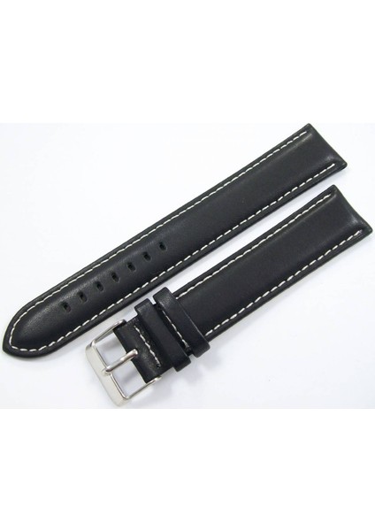 Bizon Deri Saat Kayışı Siyah Saat Kordonu 20MM Xl Uzun Beyaz Dik fırsatları