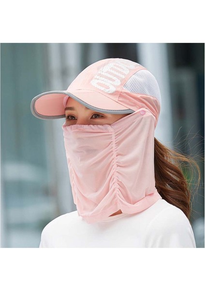 Kadın Yüz Koruyuculu Şapka - Pembe (Yurt Dışından)