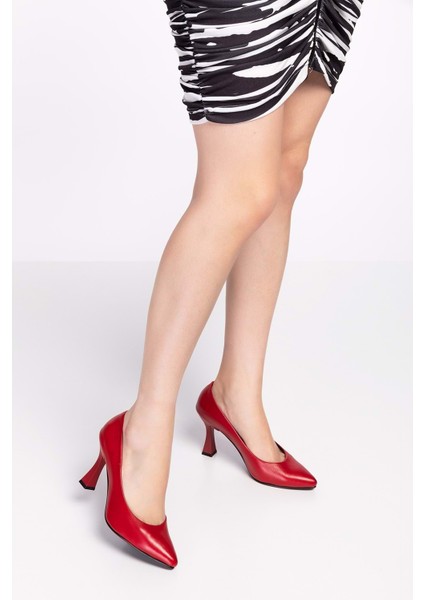 Kadın Hakiki Deri Stiletto Ayakkabı ŞHN.861 - Kırmızı - 40 fiyatları