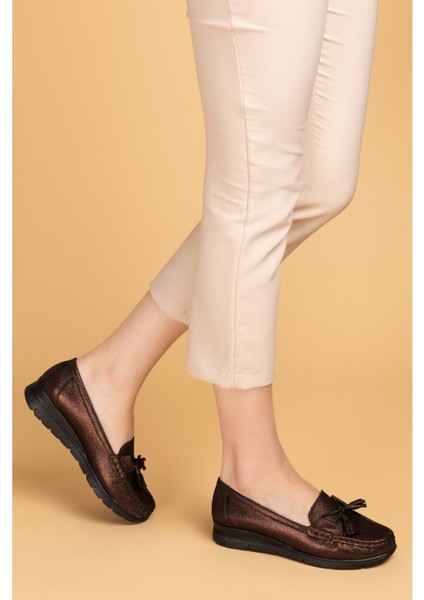 Hakiki Deri Günlük Rahat Loafer Ayakkabı PYT.1200 - Bakır - 37 modelleri