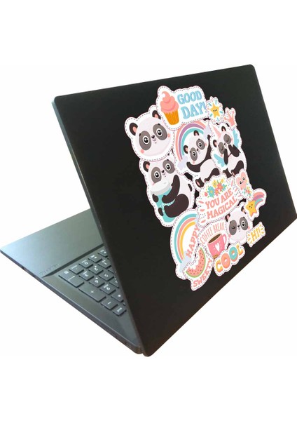 Pandalı Etiket / Laptop Notebook Kask Valiz Defter Sticker Seti