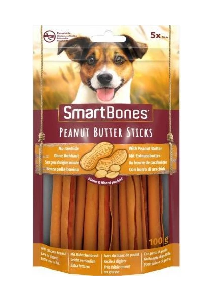 Smart Bones Fıstık Ezmeli Sticks Köpek Ödülü 5li