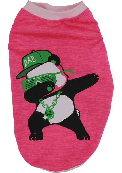 Pink Panda Big T-Shirt Pembe Panda Büyük Köpek Tişörtü Büyük Köpek Kıyafeti (15-45KG)