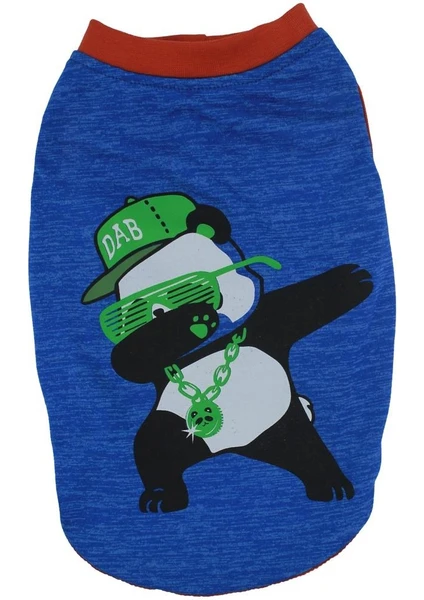 Dark Blue  Panda Big T-Shirt Sax Panda Büyük Köpek Tişörtü Büyük Köpek Kıyafeti (15-45KG)