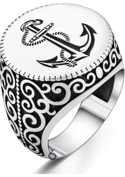 925 Ayar Gümüş Çapalı Erkek Yüzük