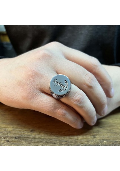 925 Ayar Gümüş Çapalı Erkek Yüzük modelleri