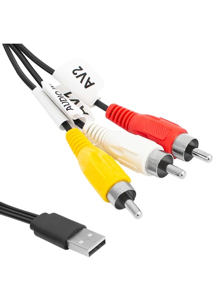 3 Rca + USB Çevirici 1.2 Metre Kablo USB To 3 Rca (Seconder HY7024)
