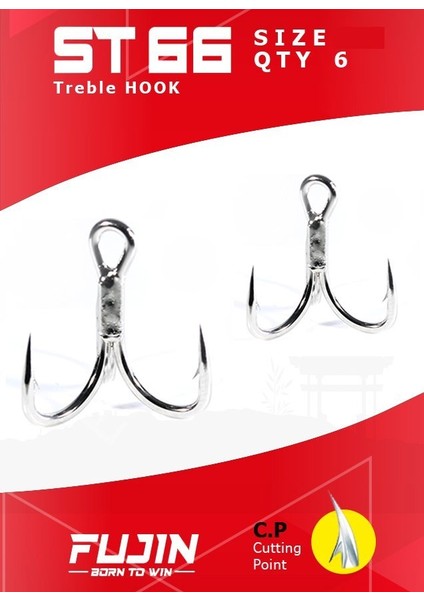 ST66 Üçlü Maket Balık Iğnesi Nickel