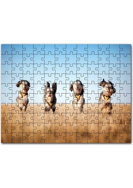 Yakışıklı Genç ve Etrafında Pervane Melekler 120 Parça Puzzle Yapboz Mdf (Ahşap)