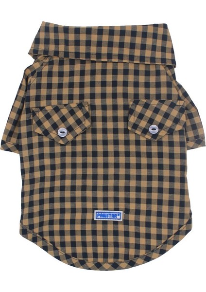 Brown Gingham Shirt Kahverengi Pötikare Gömlek Kedi Köpek Gömleği Kedi Köpek Kıyafeti fiyatları