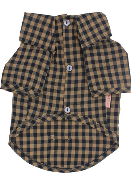 Brown Gingham Shirt Kahverengi Pötikare Gömlek Kedi Köpek Gömleği Kedi Köpek Kıyafeti modelleri