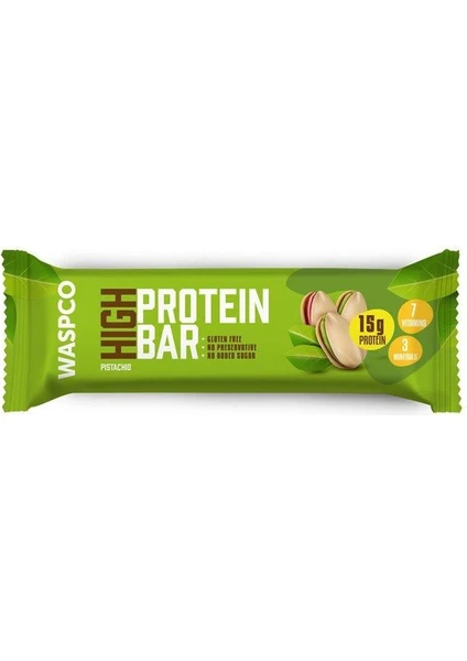 Waspco Antep Fıstıklı Yüksek Protein Bar 50G