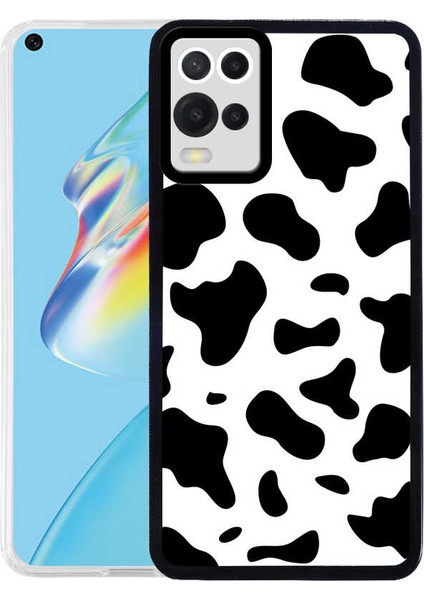 Oppo A54 Kapak Kamera Korumalı Inek Desenli Ultra Ince Silikon Kılıf