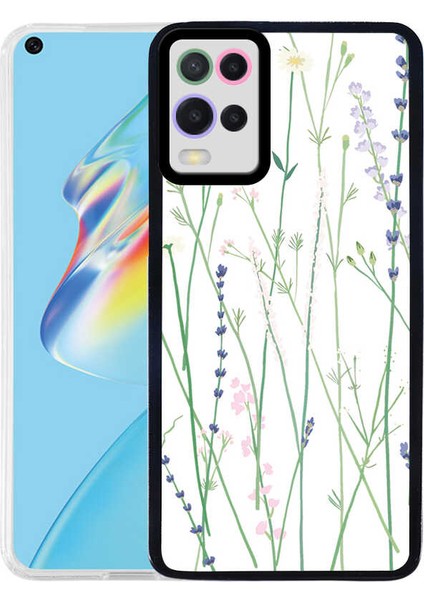 Oppo A54 Kapak Kamera Korumalı Çiçek Desenli Ultra Ince Silikon Kılıf