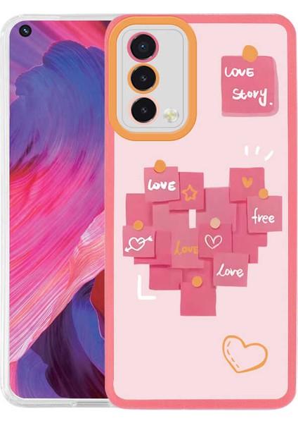 Oppo A74 Kapak Kamera Korumalı Love Story Desenli Ultra Ince Silikon Kılıf