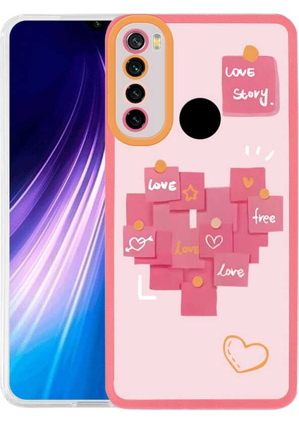 Xiaomi Redmi Note 8 Kapak Kamera Korumalı Love Story Desenli Ultra Ince Silikon Kılıf