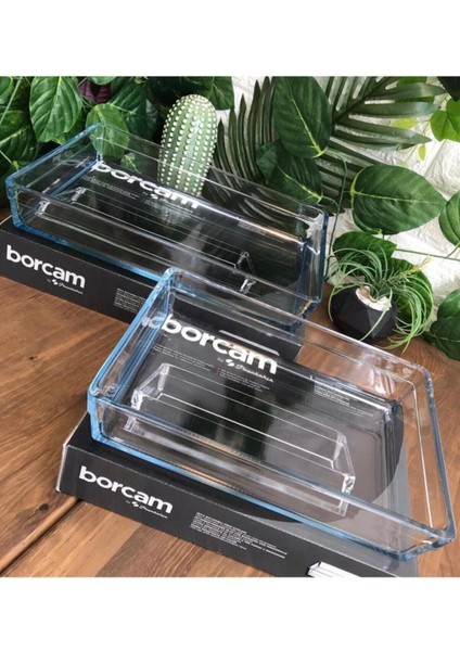Premium Ikili Borcam Fırın Tepsisi Dikdörtgen