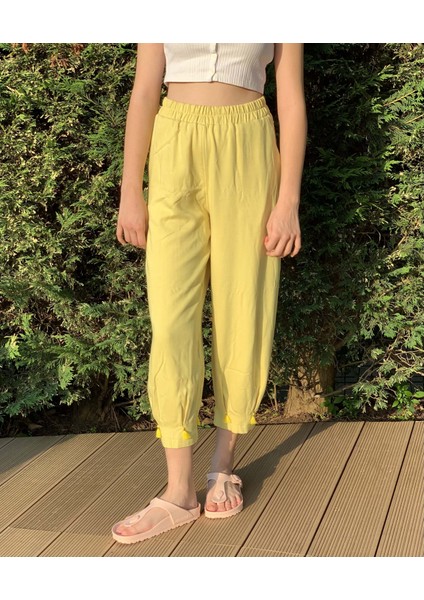 Neon Sarı Yeşil Yazlık Pantolon PNT03
