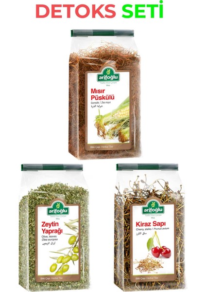 Detoks Seti Mısır Püskülü 40 gr + Zeytin Yaprağı Çayı 120 gr + Kiraz Sapı 40 gr