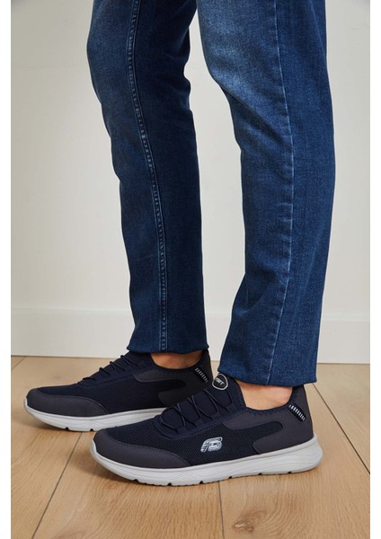 Unisex Ortopedik Konforlu Yürüyüş Spor Sneaker Ayakkabı Lacivert Buz