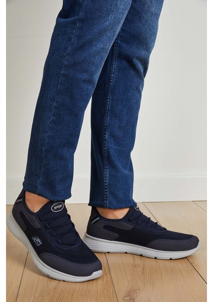 Unisex Ortopedik Konforlu Yürüyüş Spor Sneaker Ayakkabı Lacivert Buz