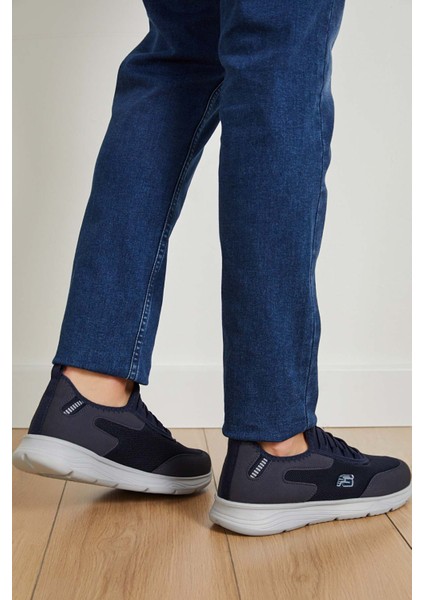 Unisex Ortopedik Konforlu Yürüyüş Spor Sneaker Ayakkabı Lacivert Buz