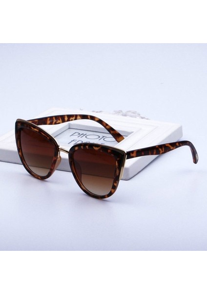 Cat Eye UV400 Güneş Gözlüğü Kahverengi (Yurt Dışından)