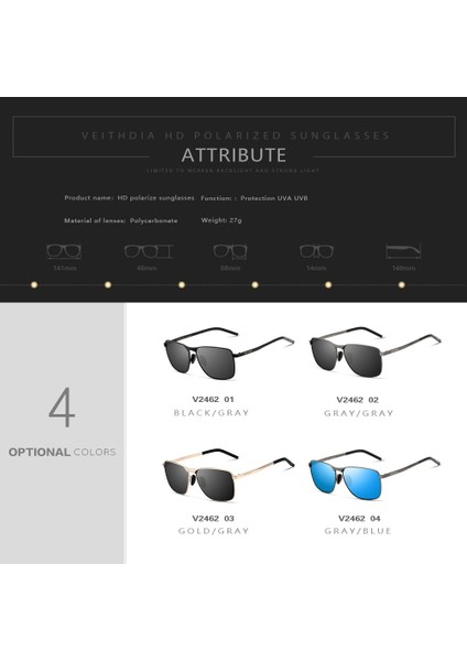 Vintage Square Güneş Gözlüğü Gri+Mavi (Yurt Dışından) fiyatları