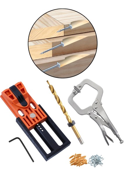 Doweling Jig Doğrama Deliği Matkap Kılavuzu Hassas Aksesuar Paketi C (Yurt Dışından)