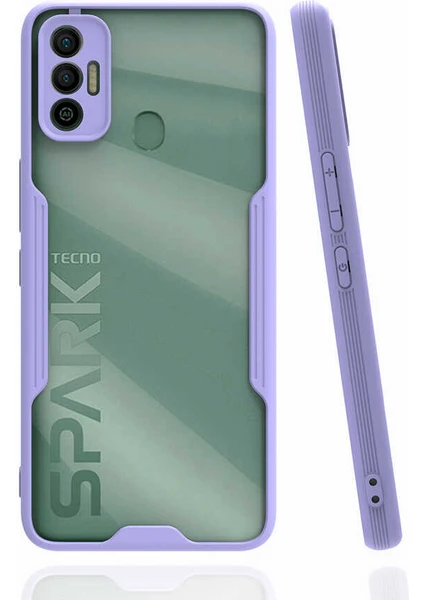 Tecno Spark 7t Kılıf Kamera Korumalı Colorful Kapak - Lila