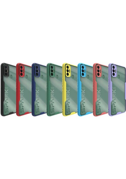 Tecno Spark 7t Kılıf Kamera Korumalı Colorful Kapak - Yeşil indirimleri