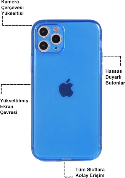 Apple iPhone Xr Kapak Kamera Korumalı Neon Renkli Silikon Kılıf - Neon Sarı