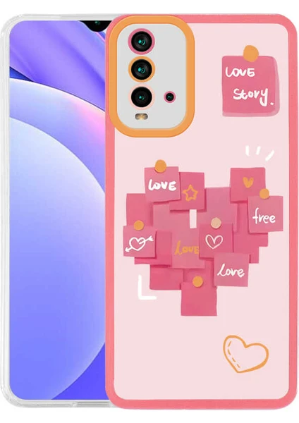 Xiaomi Redmi 9t Kapak Kamera Korumalı Love Story Desenli Ultra Ince Silikon Kılıf