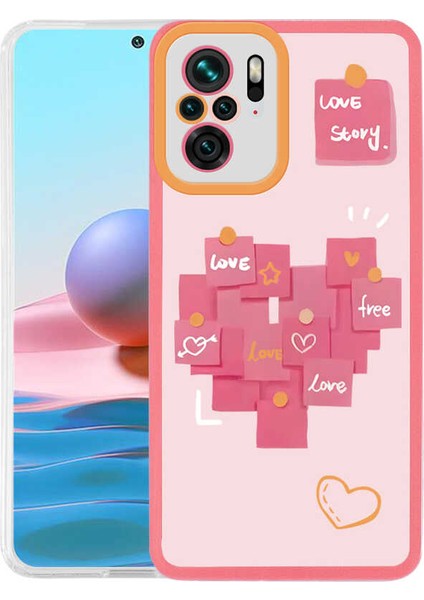 Xiaomi Redmi Note 10 Kapak Kamera Korumalı Love Story Desenli Ultra Ince Silikon Kılıf
