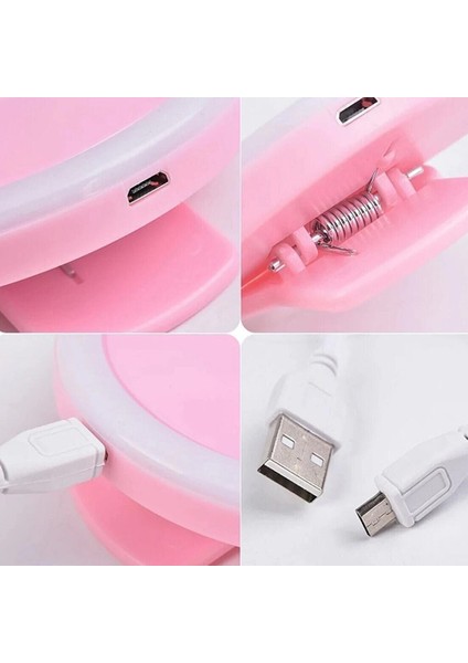 Selfie Işık Telefon Işığı Şarjlı 3 Kademeli LED Işık Ring Light